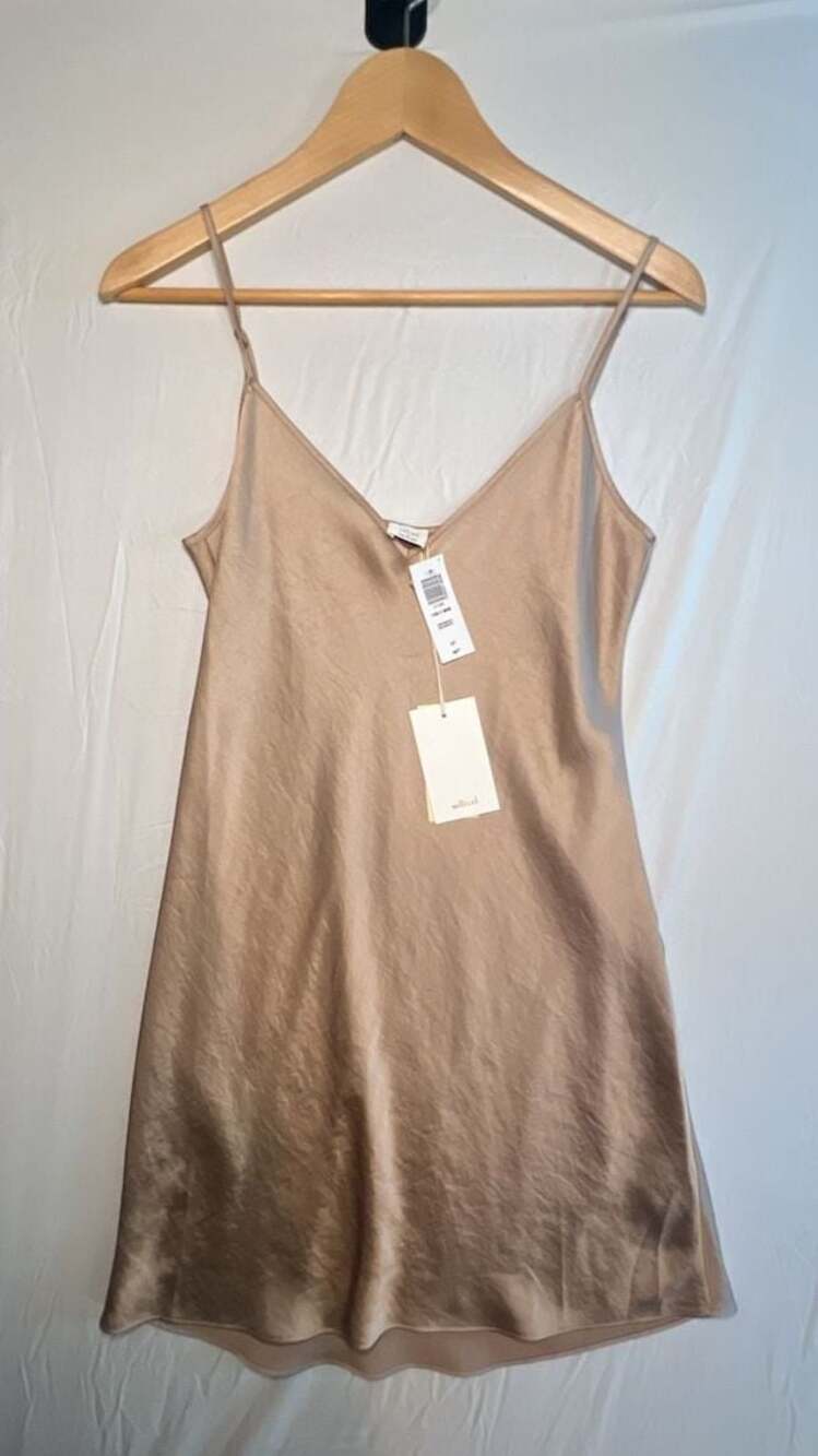 Aritzia Wilfred Free Vivienne camel suede mini dress Small